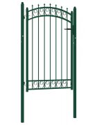 vidaXL Kerítéskapuk EMMEN 104 x 117 cm Zárolható Porszórt Acél Zöld