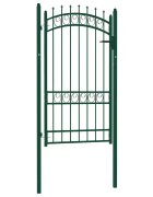 vidaXL Kerítéskapuk EMMEN 104 x 1345 cm Zárolható Porszórt Acél Zöld