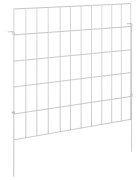 vidaXL Kerti kerítés karókkal 48 db 55 x 50 cm Horganyzott Acél Ezüst