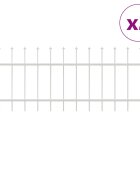 vidaXL Kerti Kerítés WOERDEN 2 db 34 x 06 m Porfestett acél Fehér