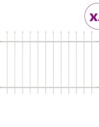 vidaXL Kerti Kerítés WOERDEN 2 db 34 x 08 m Porfestett acél Fehér