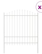vidaXL Kerti Kerítés WOERDEN 5 db 170 x 175 cm Porszórt acél Fehér