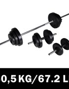 vidaXL Kétkezes súlyzó + 2 egykezes súlyzó szett 305 kg