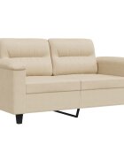 vidaXL kétszemélyes krémszínű mikroszálas szövetkanapé 120 cm