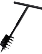 vidaXL Kézi Föld Fúró Auger Bit 180mm Három Spirállal Fekete Acél
