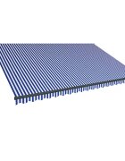 vidaXL Kézi napellenző napelemes LED-del 5 x 3 m Kék és Fehér Csíkos