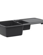 vidaXL Konyhai mosogató dupla medencével Gránit 96 x 50 x 31 cm