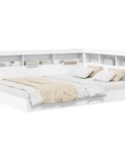 vidaXL Könyvespolcos Ágy polcokkal Fehér 150 x 200 cm Szerelt Fa