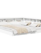 vidaXL Könyvespolcos Ágy polcokkal Fehér 180 x 200 cm Szerelt Fa