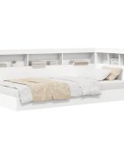 vidaXL Könyvespolcos Ágy polcokkal Fehér 90 x 190 cm Szerelt Fa