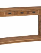 vidaXL Konzolasztal Természetes 110 x 30 x 80 cm Tömör Teakfa