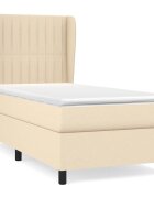 vidaXL krémszínű szövet rugós ágy matraccal 80 x 200 cm