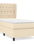 vidaXL krémszínű szövet rugós ágy matraccal 80 x 200 cm