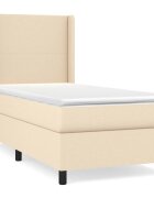 vidaXL krémszínű szövet rugós ágy matraccal 80 x 200 cm