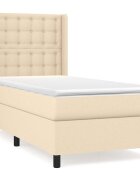 vidaXL krémszínű szövet rugós ágy matraccal 80 x 200 cm