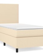 vidaXL krémszínű szövet rugós ágy matraccal 80 x 200 cm