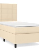 vidaXL krémszínű szövet rugós ágy matraccal 80 x 200 cm