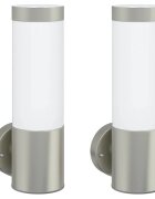 vidaXL Kültéri Fali Lámpa 2 db Ezüst 12 x 85 x 27 cm