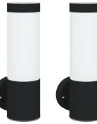 vidaXL Kültéri Fali Lámpa 2 db Fekete 12 x 85 x 27 cm