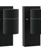 vidaXL Kültéri Fali Lámpa 2 db Fekete 65 x 105 x 16 cm