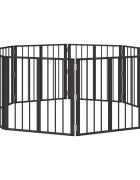 vidaXL Kutya Kapu 8 db Fekete 60 x 60 cm Horganyzott Acél