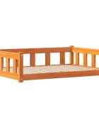 vidaXL Kutyafekhely 1055 x 755 x 28 cm Tömör Fenyőfa Viaszbarna
