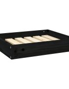 vidaXL Kutyafekhely 51.5 x 44 x 9 cm Solid pine wood Fekete