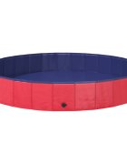 vidaXL Kutyás Medence Ø200 x 30 cm Tömör PVC Piros