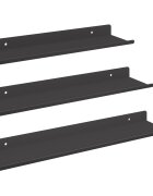 vidaXL Lebegő polc 3 db Fekete 40 x 9 x 25 cm Acél
