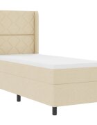 vidaXL LED Box Spring Ágy fejtámlával Krém 80 x 200 cm szövet