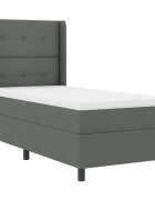 vidaXL LED Box Spring Ágy fejtámlával Sötétszürke 80 x 200 cm szövet