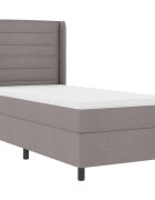vidaXL LED Box Spring Ágy fejtámlával Tópszínű 80 x 200 cm szövet