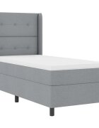 vidaXL LED Box Spring Ágy fejtámlával Világosszürke 80 x 200 cm szövet