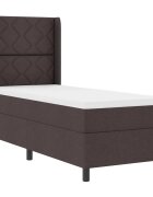 vidaXL LED Box Spring Ágy párnával Sötét Barna 80 x 200 cm szövet