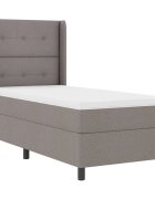 vidaXL LED Box Spring Ágy párnával Tópszínű 80 x 200 cm szövet