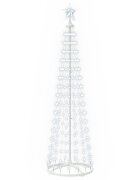 vidaXL LED-es kúpos karácsonyfa 180 cm 250 LED Hideg fehér Acél Fehér