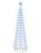 vidaXL LED-es kúpos karácsonyfa 180 cm 250 LED Kék Acél Fehér