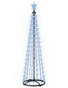 vidaXL LED-es kúpos karácsonyfa 180 cm 250 LED Kék Acél Fehér