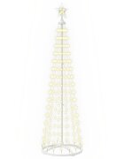 vidaXL LED-es kúpos karácsonyfa 180 cm 250 LED Meleg fehér Acél Fehér