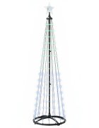 vidaXL LED-es kúpos karácsonyfa 180 cm 250 LED Többszínű Acél Fehér