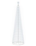 vidaXL LED-es kúpos karácsonyfa 250 cm 470 LED Hideg fehér Acél Fehér