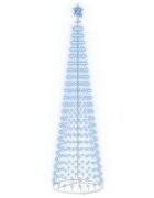 vidaXL LED-es kúpos karácsonyfa 250 cm 470 LED Kék Acél Fehér