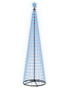 vidaXL LED-es kúpos karácsonyfa 250 cm 470 LED Kék Acél Fehér