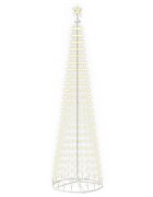 vidaXL LED-es kúpos karácsonyfa 250 cm 470 LED Meleg fehér Acél Fehér