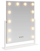 vidaXL LED Smink Tükör Fehér 44 x 10 x 53 cm Üveg és acél
