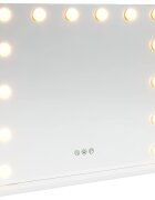 vidaXL LED Smink Tükör Fehér 50 x 10 x 44 cm Üveg és acél