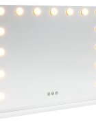 vidaXL LED Smink Tükör Fehér 58 x 10 x 47 cm Üveg és acél