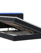 vidaXL LED tárolós ágy matraccal Fekete 180 x 200 cm Bársony