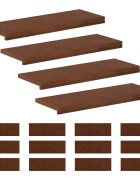vidaXL Lépcsőfok 16 db 70 x 30 x 2 cm Sötét Barna Tömör Tölgyfa