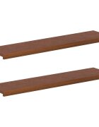 vidaXL Lépcsőfok 2 db 120 x 25 x 2 cm Sötét Barna Tömör Tölgyfa